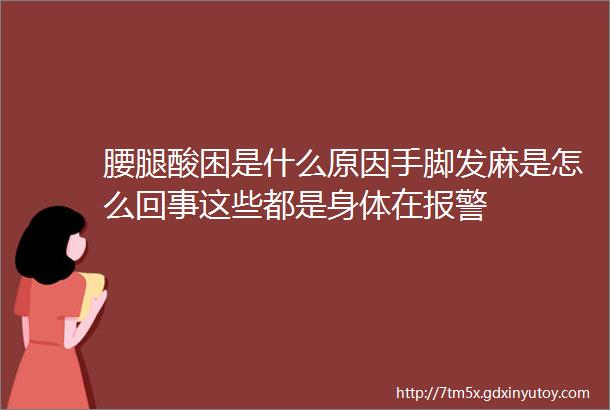 腰腿酸困是什么原因手脚发麻是怎么回事这些都是身体在报警